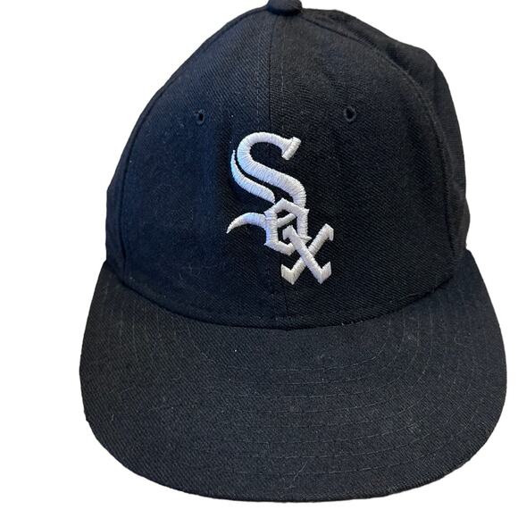 Vintage Chicago White Sox Black Wool New Era Pro Model Hat Size 7 Made in USA - Picture 1 of 5